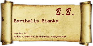 Barthalis Bianka névjegykártya